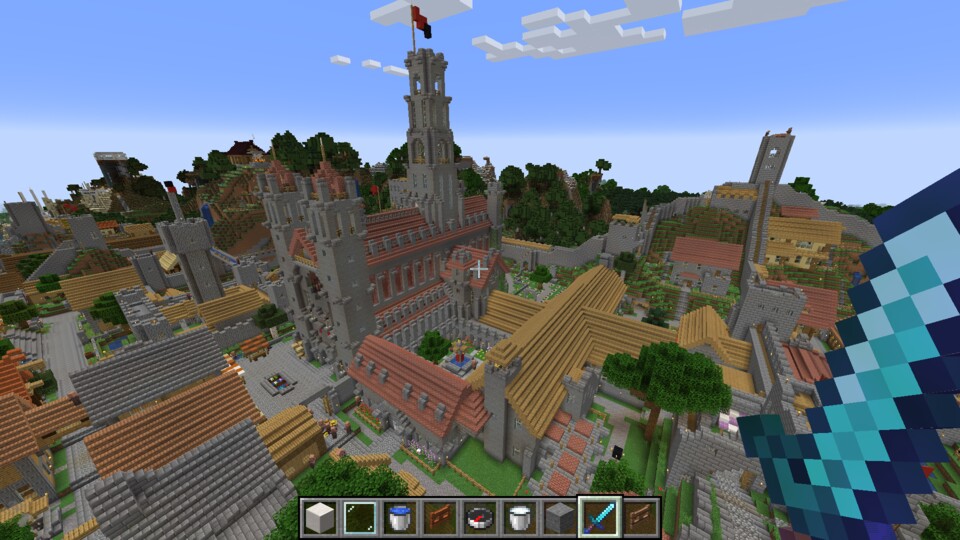 Meine Kathedrale samt angebautem Kloster. Stundenlang habe ich dafür im Unterricht Pläne gezeichnet.