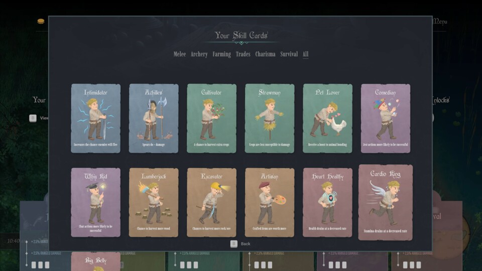 Skillkarten verleihen euch besondere Traits, ihr habt allerdings nur eine begrenzte Anzahl von Slots.