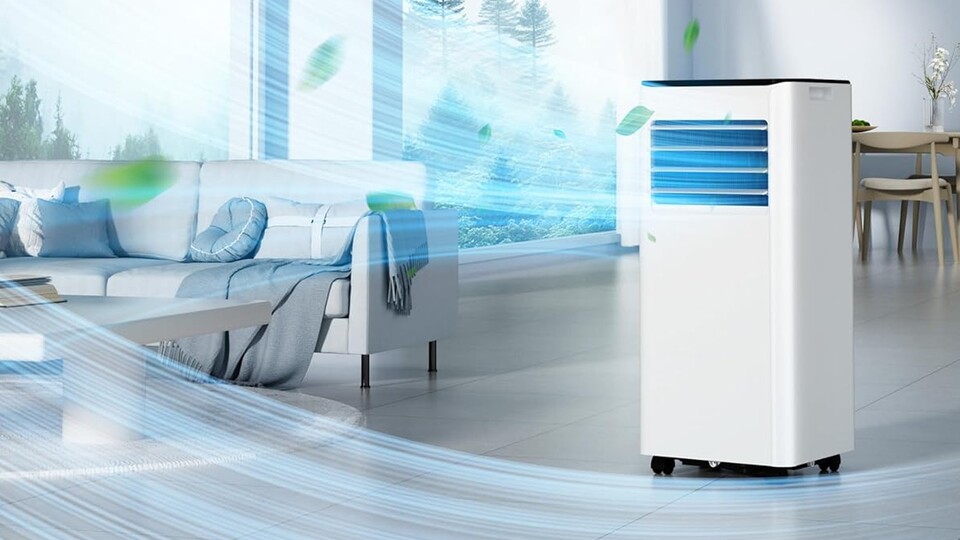 Wer sich ohne Bohren und Schrauben (oder Stress mit Vermieter und Hausverwaltung) eine Klimaanlage holen will, kann sich eine mobile Gönnen. Man muss nur eine Lösung für den Abluftschlauch finden.