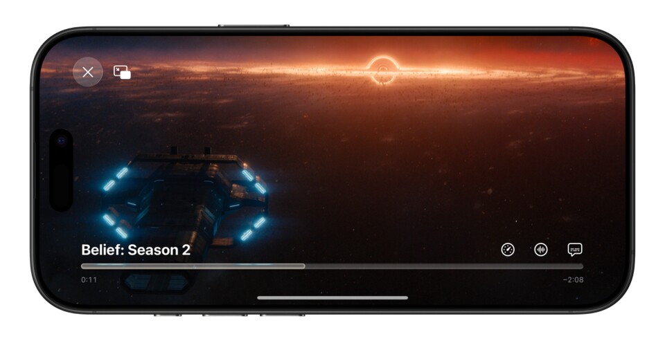 Das Licht des Videos wird vom Fortschrittsbalken reflektiert. (Bildquelle: Sebastian de With)