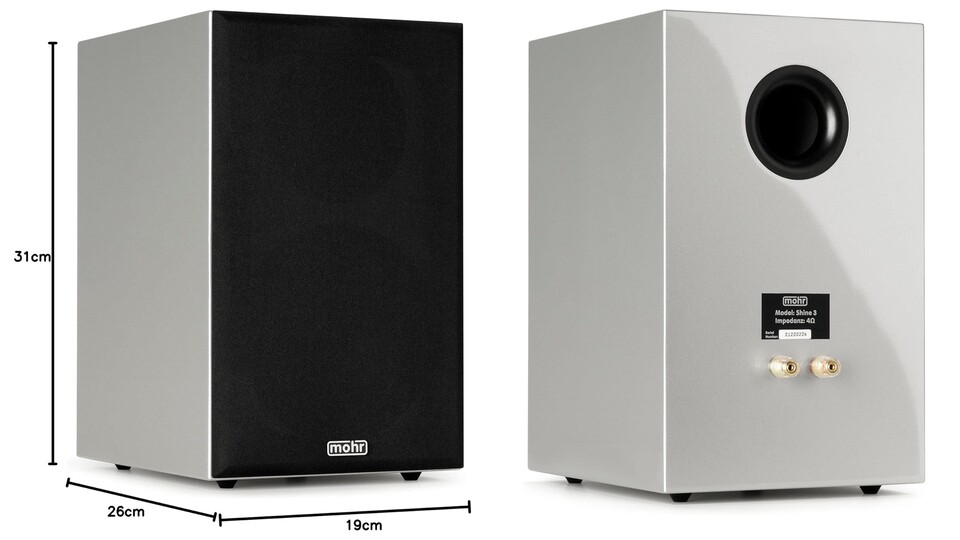 Mit diesen Abmessungen zählt dieser Hi-Fi-Lautsprecher ohne Zweifel in die Kategorie kompakt.