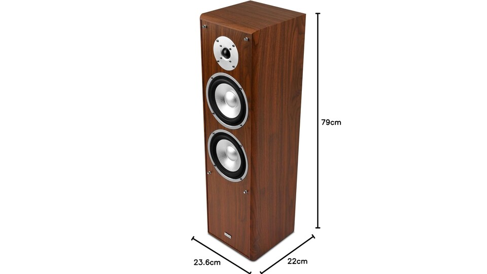 Hier seht ihr auf einen Blick alle wichtigen Maße des Hi-Fi-Lautsprechers.