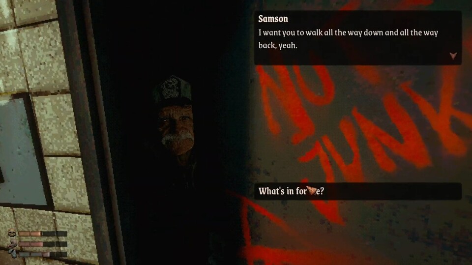 Samson wirkt vertrauenswürdig.