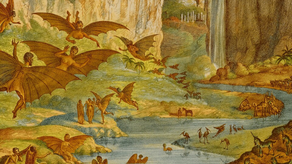 So soll die Bevölkerung des Mondes ausgesehen haben. (Bildquelle: The Sun, Benjamin Henry Day; nachkoloriert)