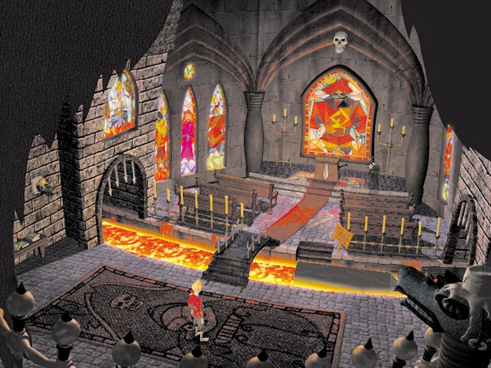 In der Ehrfurcht gebietenden Kathedrale trifft Guybrush die Vertreter einer sehr obskuren Religion.