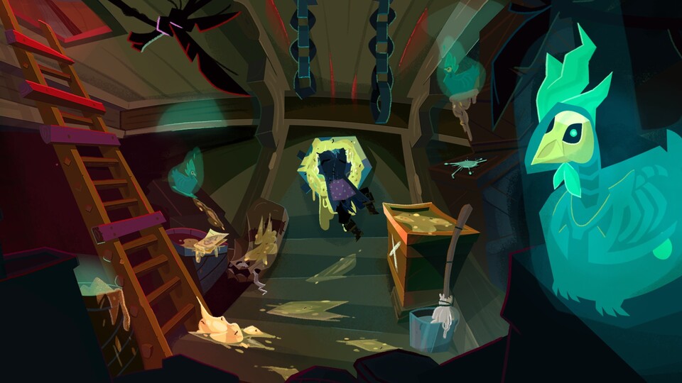 So muss ein Laderaum aussehen, wenn Guybrush mit ihm fertig ist. Dann klappts auch mit dem Schrubbie-Bericht.