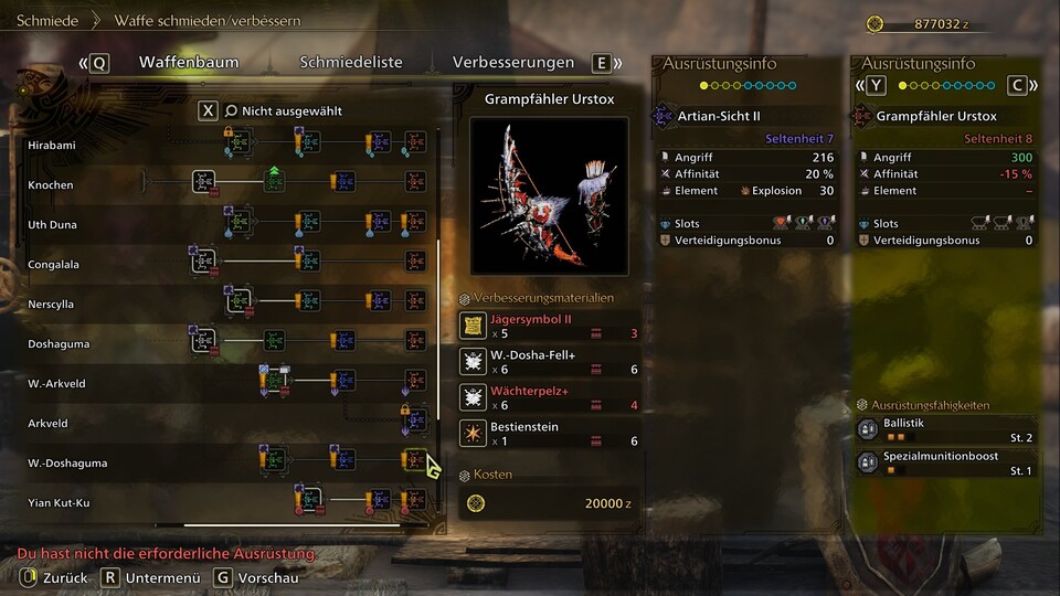 Für den mächtigen Grampfähler Urstox müsst ihr viele Wächter-Doshaguma jagen.