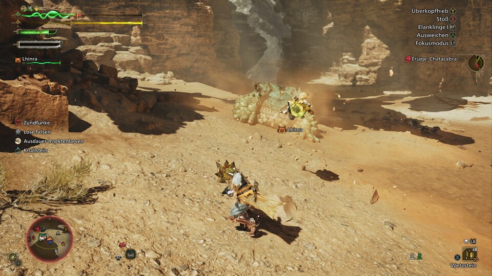 : Im Kampf greift euch euer Palico gelegentlich mit Vitalitätswespen unter die Arme.