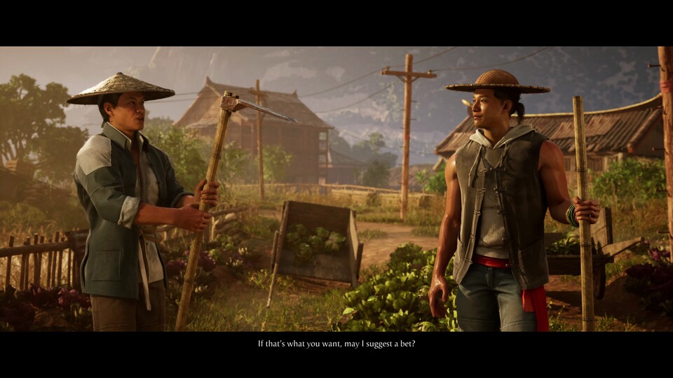 Die Kampagne erzählt die bekannte Mortal-Kombat-Geschichte nochmal neu - Raiden und Kung Lao beginnen hier als einfache Bauern.