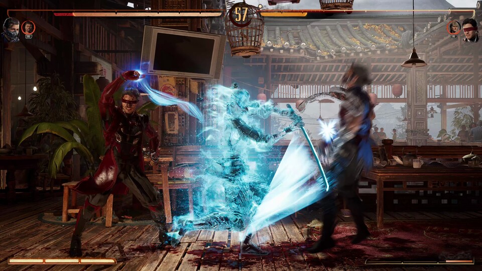 Kenshis Geist (Mitte) kontrolliert ihr bei bestimmten Angriffen gleichzeitig mit der Hauptfigur - knifflig.