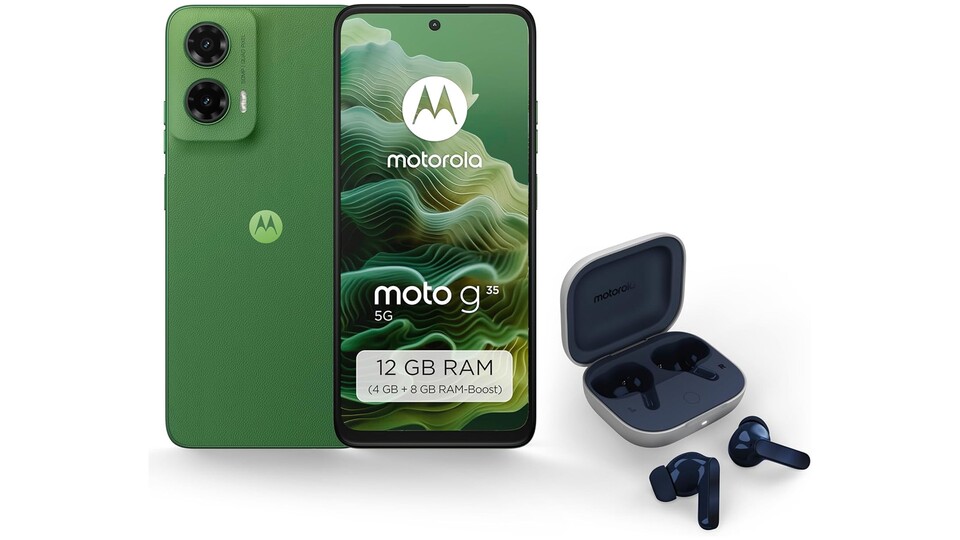 Smartphone, Buds und Cover – alles zusammen für unter 115 Euro: Das Moto g35 ist ein echter Preis-Leistungs-Knaller.