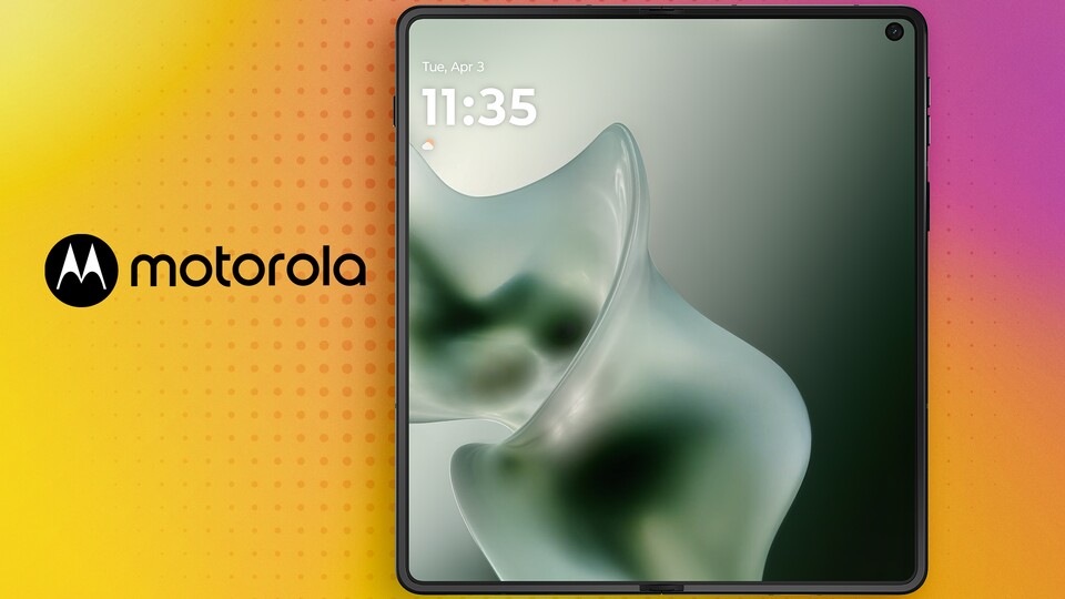 Motorolas erstes Falthandy im Buchformat soll bei Kamera, Akku und Bildschirm glänzen. (Bildquelle: Motorola)