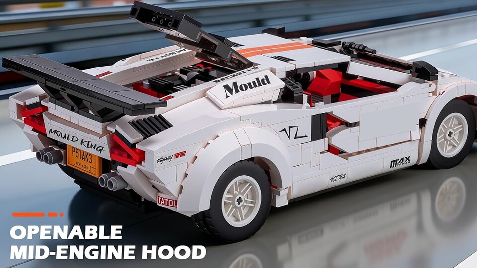 Der Nachbau des Lamborghini Countach von Mould King fängt das Design des ikonischen Sportwagens wirklich genial ein.
