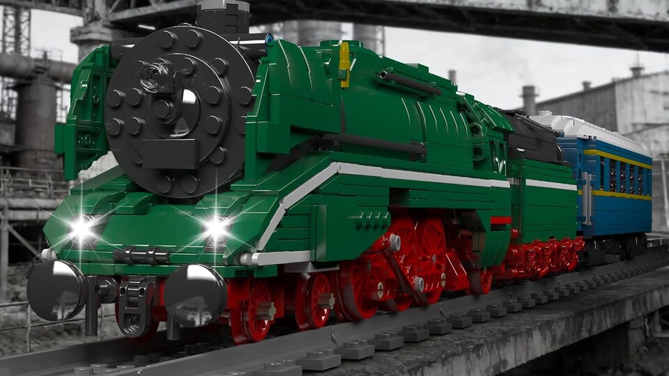 Wer sich gerne der Eisenbahnromantik hingeben möchte, kann das mit der Mould King 12007 tun.