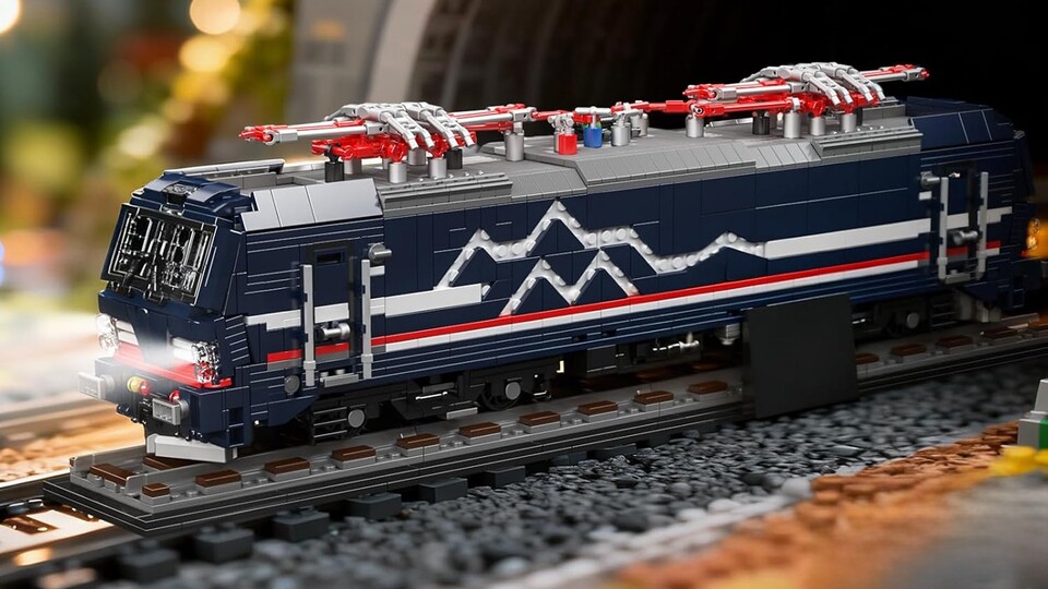 Die Scheinwerfer der Lokomotive funktionieren natürlich auch und erleuchten dem Zug im Dunkeln den Weg.