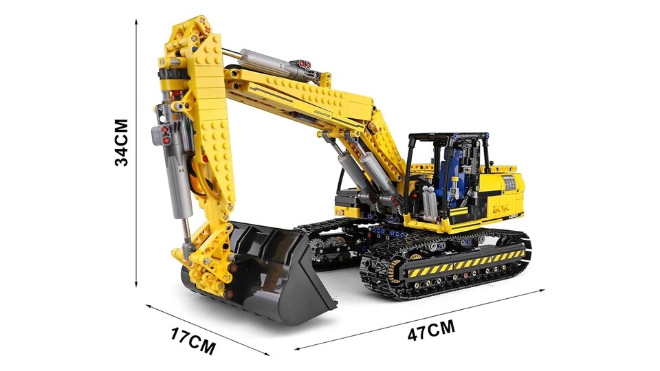 Das Mould King Set hat in etwa die gleichen Ausmaße wie das LEGO Technic Modell.