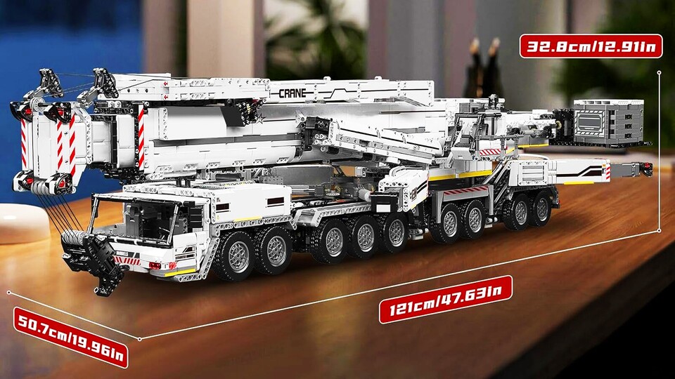 Mit 121 Zentimetern Länge und bis zu 160 Zentimetern bei ausgefahrenem Arm ist das Set ein echter Hingucker.