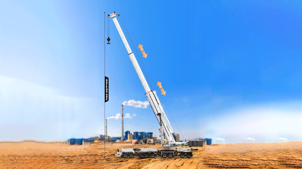 Mould King bietet beispielsweise auch riesige Technic-Sets wie diesen Kran an, der 20 Motoren hat und über 1,60 Meter groß ist.