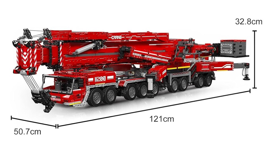 Die Ausmaße des fertig aufgebauten, aber zusammengeklappten Sets sind gewaltig.