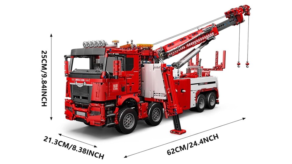 Die Ausmaße von diesem Abschleppkran halten sich gegenüber seinem großen Bruder dann doch in Grenzen.