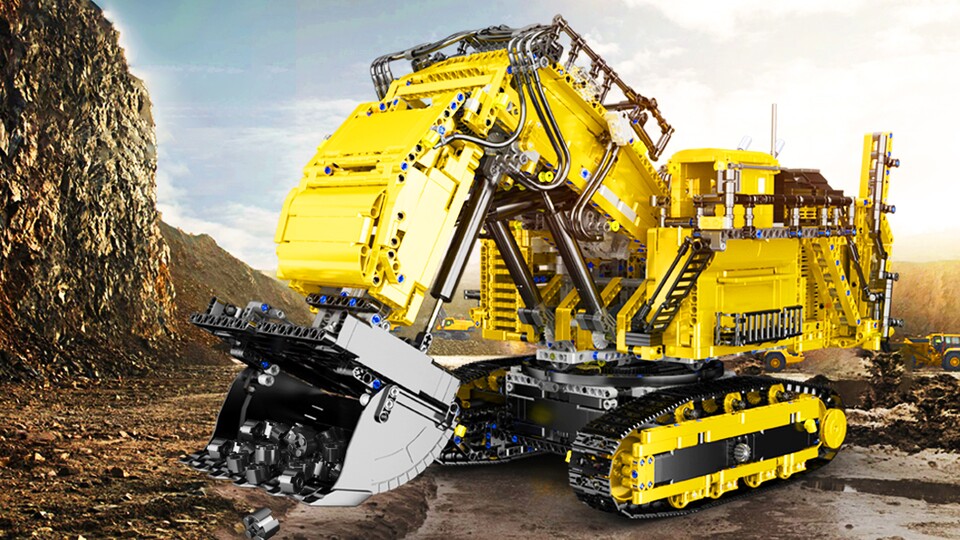 Die große Schaufel fasst raue Mengen an Schüttgut. Damit könnt ihr zum Beispiel eure LEGO Sammlung umgraben.