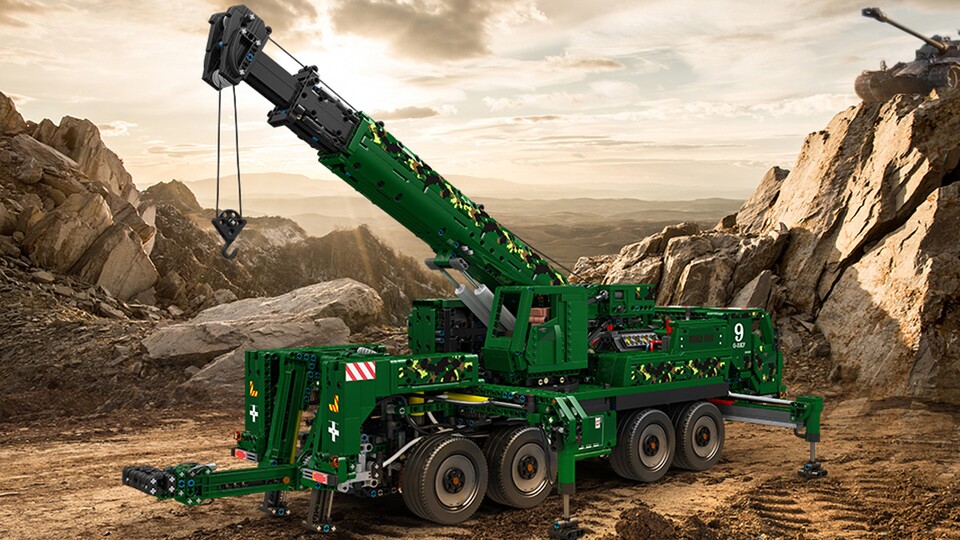 Der Liebherr-Kran von Mould King punktet bei der Komplexität - ihr könnt alles bewegen, das meiste sogar mit eigenen Motoren.