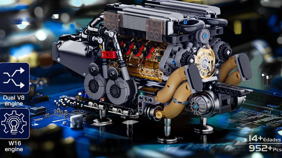 Dieser Motor schafft 400 kmh. Nun ja, nicht genau dieser aus Klemmbausteinen, aber das Vorbild.