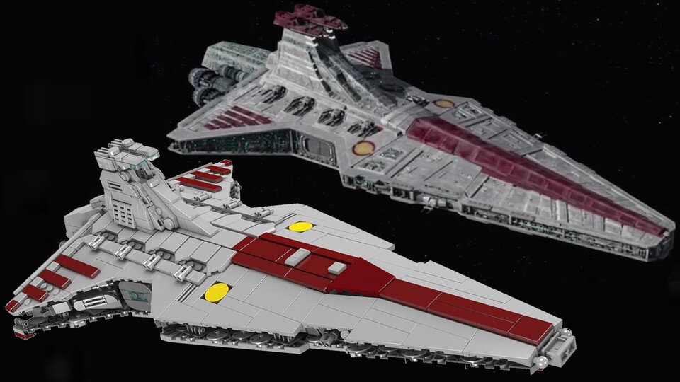 Das kleinere Modell von Mould King hat 1.320 Steine und ist 45 cm lang.