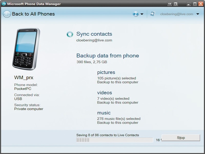 Mit Microsofts Phone Data Manager sichern Sie Daten automatisch von Ihrem Handy auf den PC