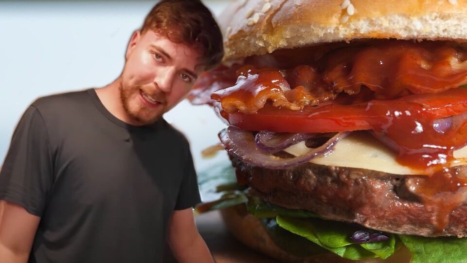 MrBeast hat Ärger wegen seines Burgers. (Bildquelle: Video $1 vs $1,000,000,000 Yacht!)