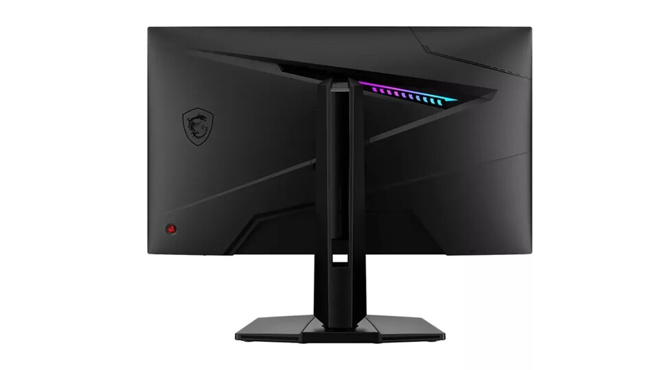 Der dünne RGB-Leuchtstreifen verleiht dem Monitor auch auf der Rückseite eine optisch ansprechende Note.