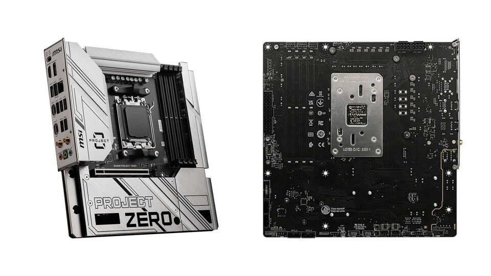 Die Anschlüsse wurden beim Project Zero von MSI auf die Rückseite des Mainboards verlegt.