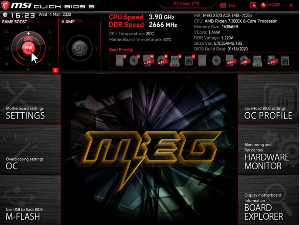 Das MSI BIOS UEFI. Je nach Hersteller des Mainboards kann euer BIOSUEFI anders aussehen. (Bild: MSI)