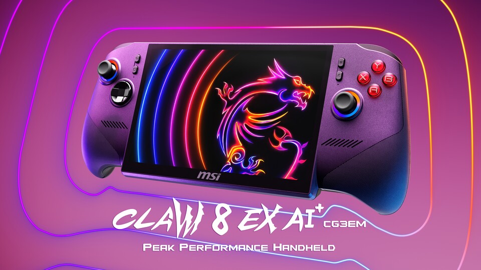 Der MSI Claw 8 EX AI+ kommt in der Farbe »Void Purple«. (Bildquelle: MSI)