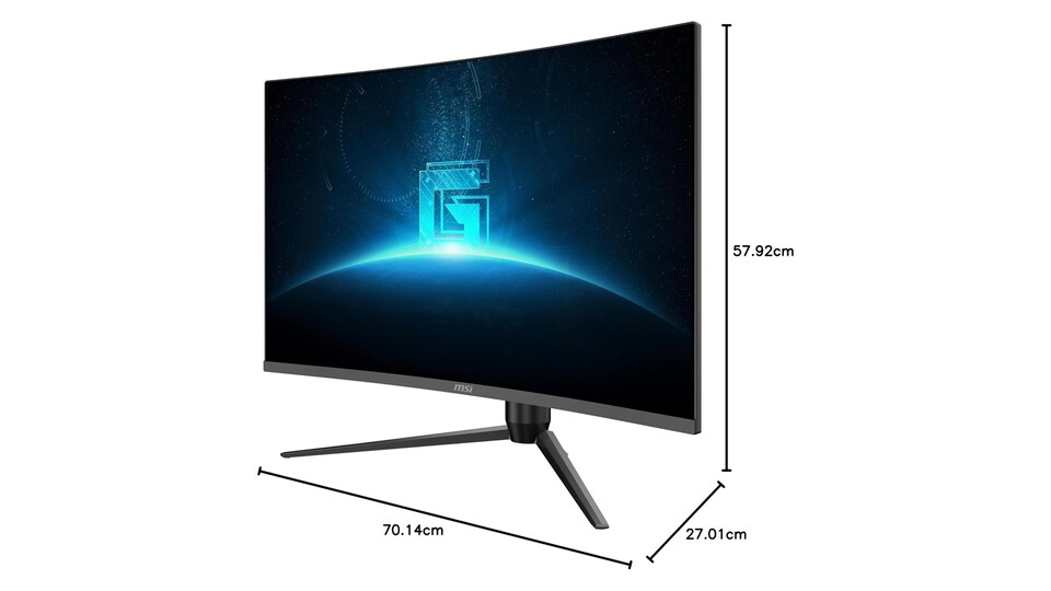 Mit 31,5 Zoll oder 80 cm gehört dieser Monitor zu den größeren 16:9-Modellen am Markt.