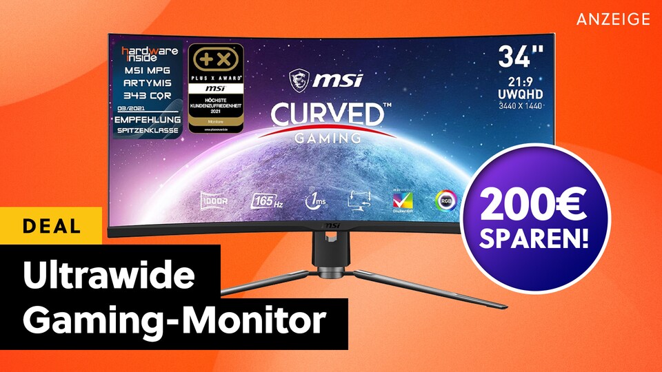 Der MSI MPG Artymis Curved-Gaming-Monitor bietet euch ein rundum perfektes Bildschirmerlebnis!