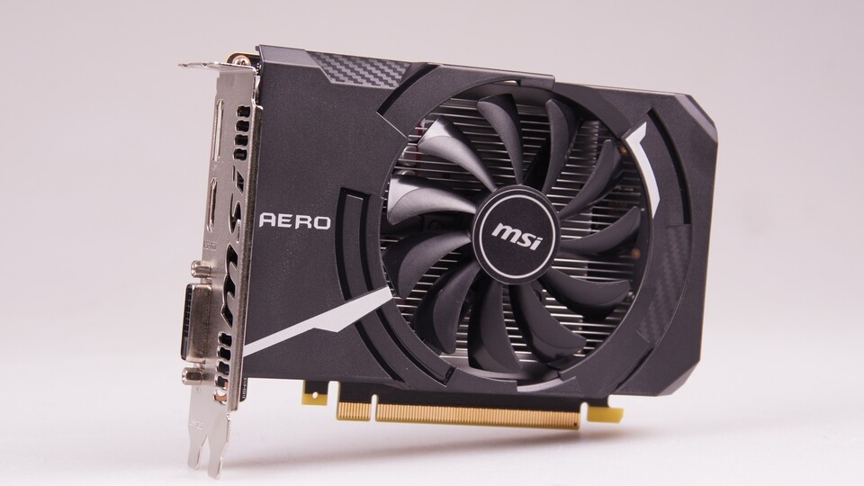 Mit der Geforce GTX 1050 Aero ITX 2G OC liefert MSI eine kompakte, zwei Slot hohe Grafikkarte auf Basis des GP107-Chips von Nvidia mit Übertaktung ab Werk.