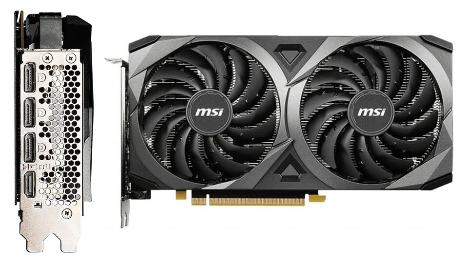 Die MSI GeForce RTX 3050 verfügt über 3x Displayport 1.4a Anschlüsse + 1x HDMI 2.1 Anschluss.