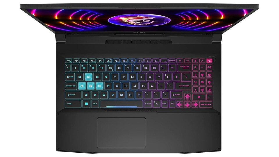 Die Tastatur mit 4-Zonen-RGB-Beleuchtung macht optisch einiges her - vor allem nachts!