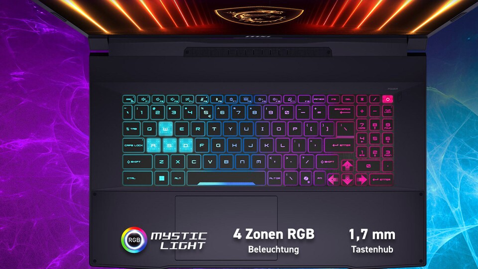 Allein die coole Tastatur mit den RGB-Effekten ist ein Hingucker!