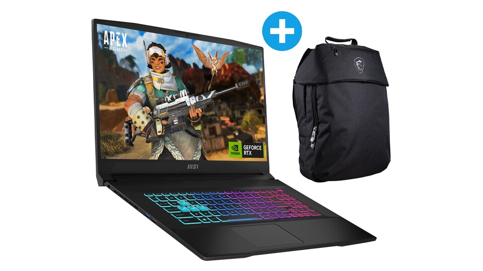 Das ideale Equipment für die nächste LAN-Party: Das MSI Katana 17 kommt im Schlepptau mit einem äußerst praktischen Notebook-Rucksack!