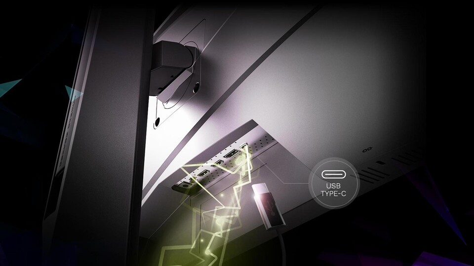 Dank eingebauter USB-C-Schnittstelle könnt ihr sowohl das Bild als auch den Strom mit nur einem Kabel zum Monitor führen.