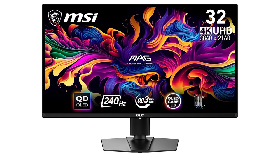 Der MSI MAG 321UPX QD-OLED bietet nicht nur eine große Diagonale, sondern auch eine Bildwiederholrate von 240Hz.