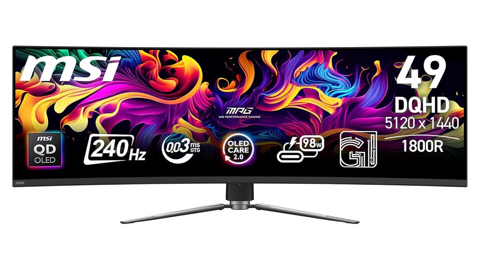 Breiter gehts kaum: mit 49 Zoll Diagonale und einer Breite von 120 cm – dafür braucht ihr ordentlich Platz auf eurem Schreibtisch!