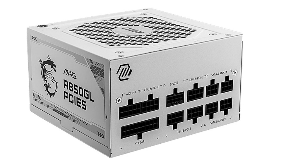 Das MAG A850GL PCIE5 WHITE bringt die nötige Power für dieses System!