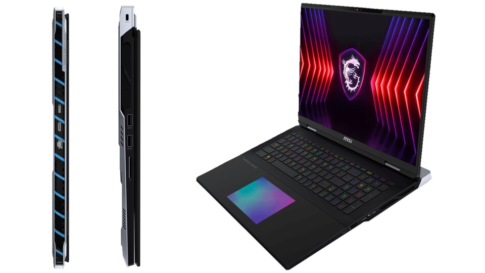 Der bisher einzige Gaming-Laptop mit einem haptischen Touchpad: MSI Titan HX 18. (Bildquelle: MSI)