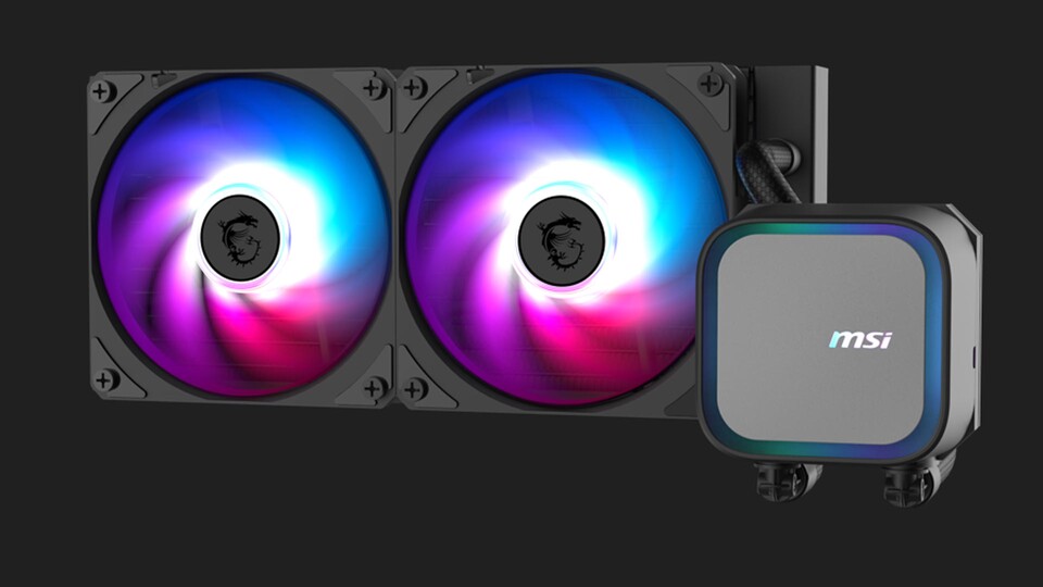 Die legendären All-In-One-Wasserkühlungen von MSI kommen auch hier zum Einsatz.