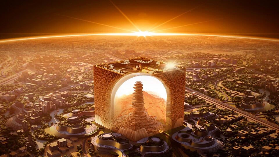 Der Mukaab soll das Herzstück des neuen Stadtzentrums von Riad werden. (Bild: New Muraaba Development Company)