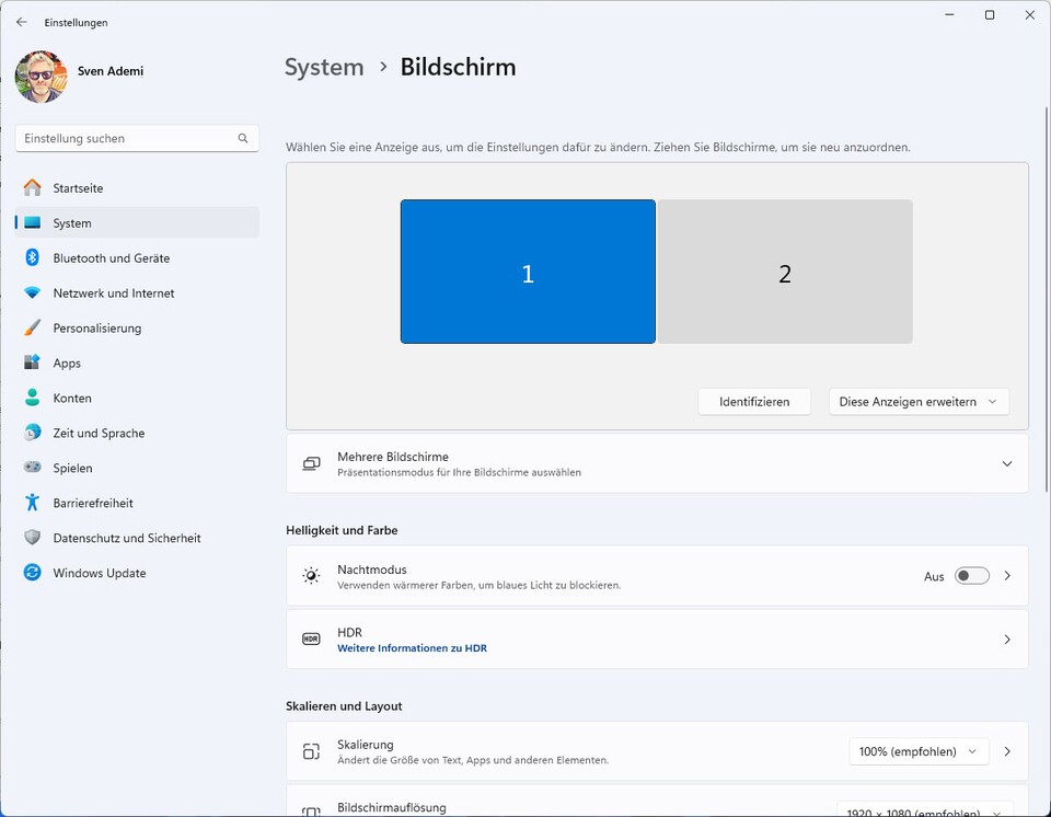 Alle Optionen zum Einstellen der angeschlossenen Monitore findet ihr in den Windows-Einstellungen.