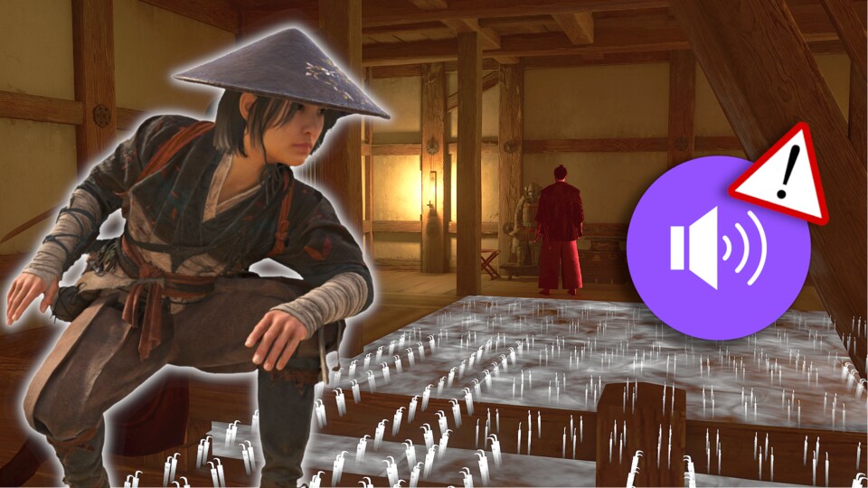 Wenn Naoe den Samurai im Hintergrund erledigen will, ist Vorsicht geboten. Denn der Fußboden hier verrät die Shinobi.
